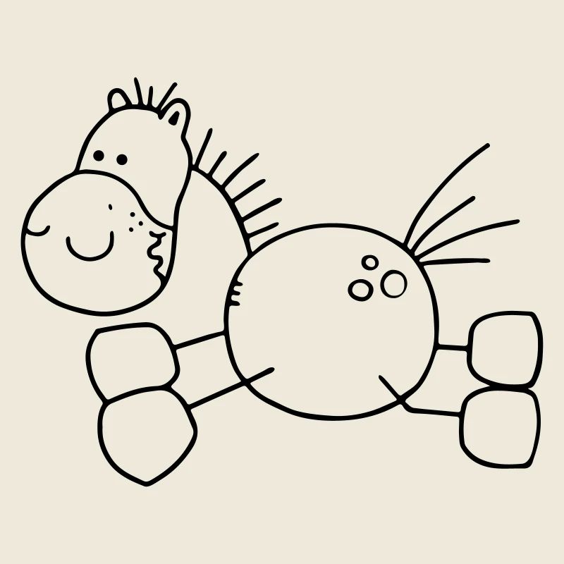 Dickes Cartoon Pferd - Pony - Pferde