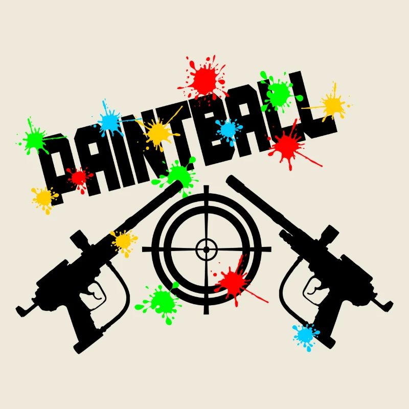 Paintball target with two guns