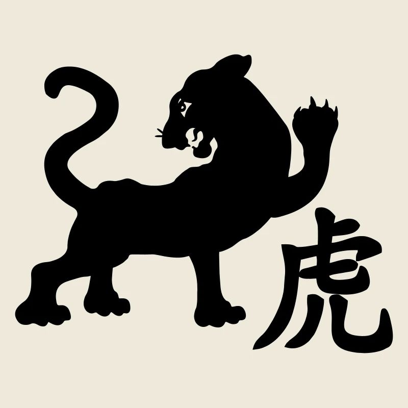 Chinesisches Schriftzeichen Tiger mit Tigerbild