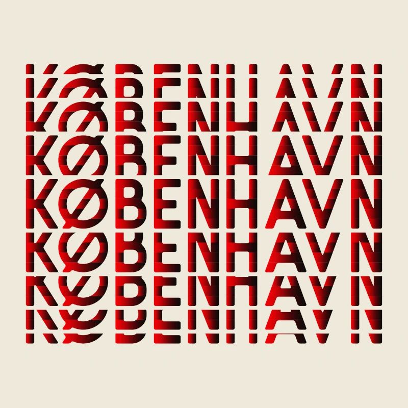 Kopenhagen Neon Typografie Muster