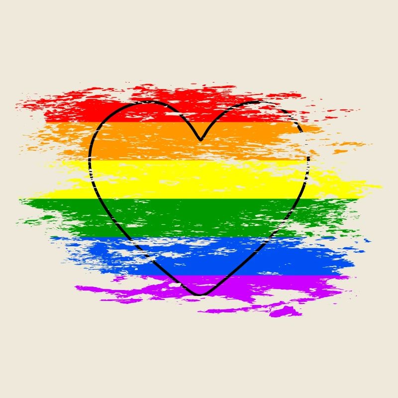 Coeur de drapeau arc-en-ciel utilisé