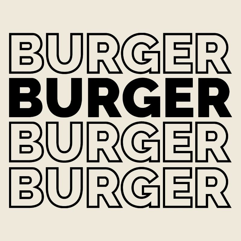 burger Wiederholung Schrift Essen lecker Logo icon