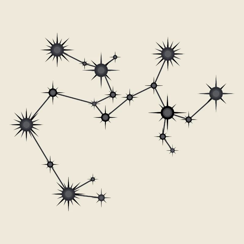 Schütze Sternbild Sternzeichen Schwarz & Grau