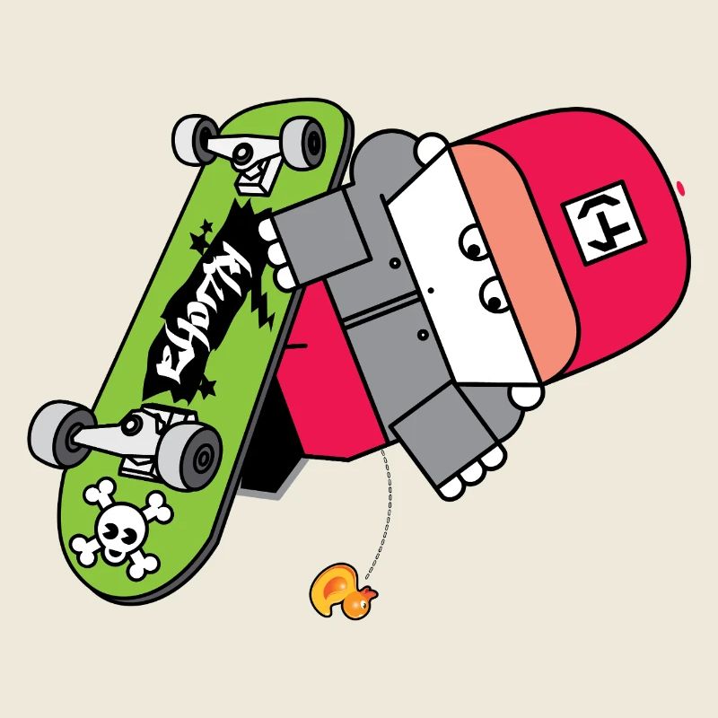 Neon Skate Panda Grafik