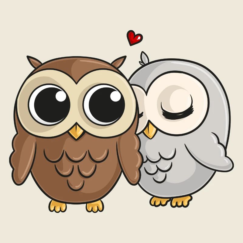 Comic Owls in Love