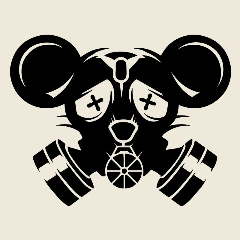 coole Gasmaske mit Mäuseohren