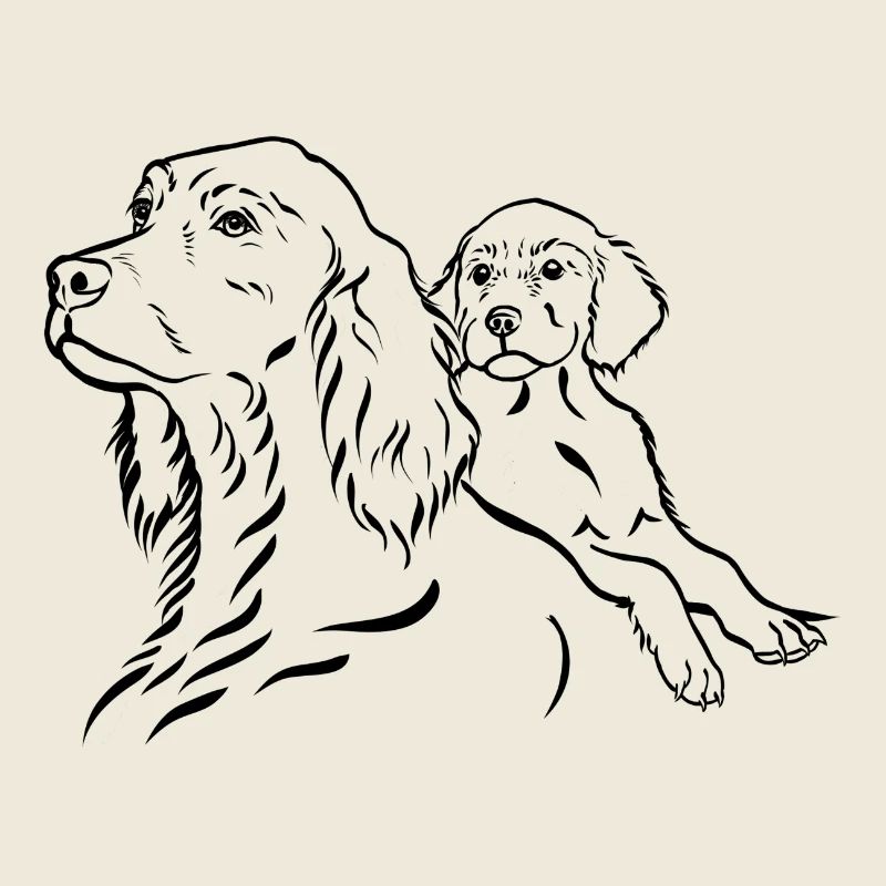 Setter chienne avec chiot