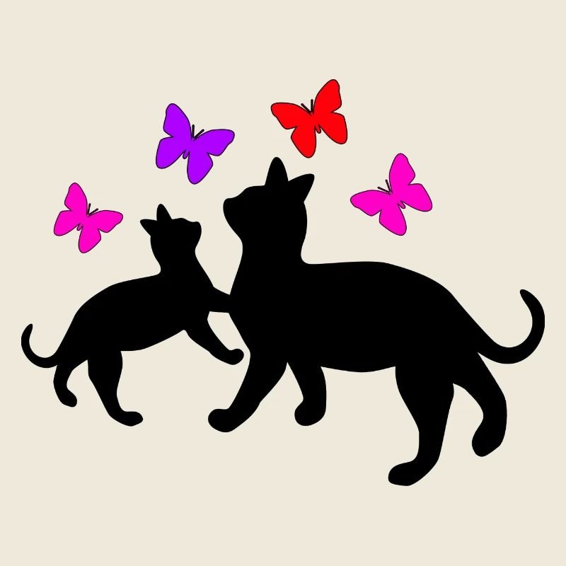 Katzen und Schmetterlinge