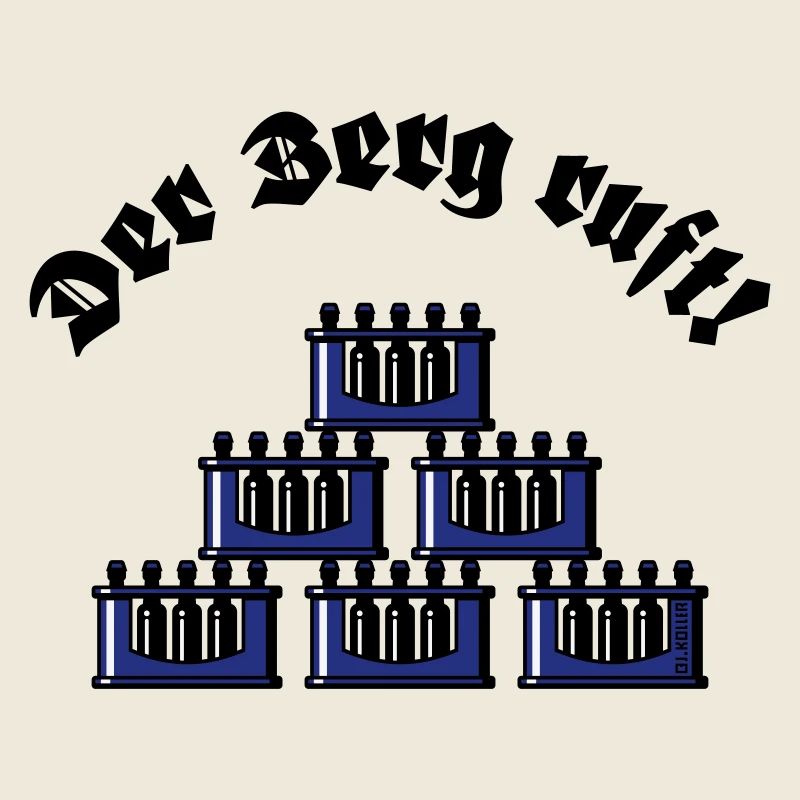 Der Berg Ruft! (Bier Bierkästen Bierkisten / Blau)