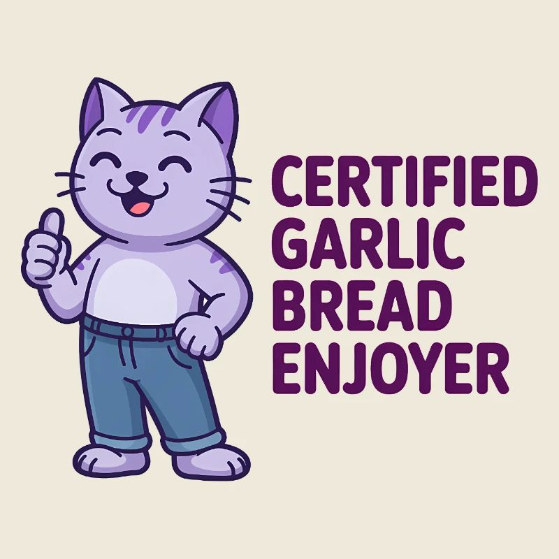 Certified Garlic Bread Enjoyer - Funny Cat T-Shirt