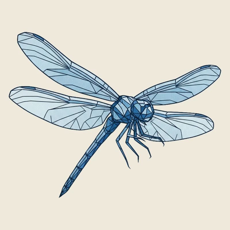 Bleu libellule géométrique