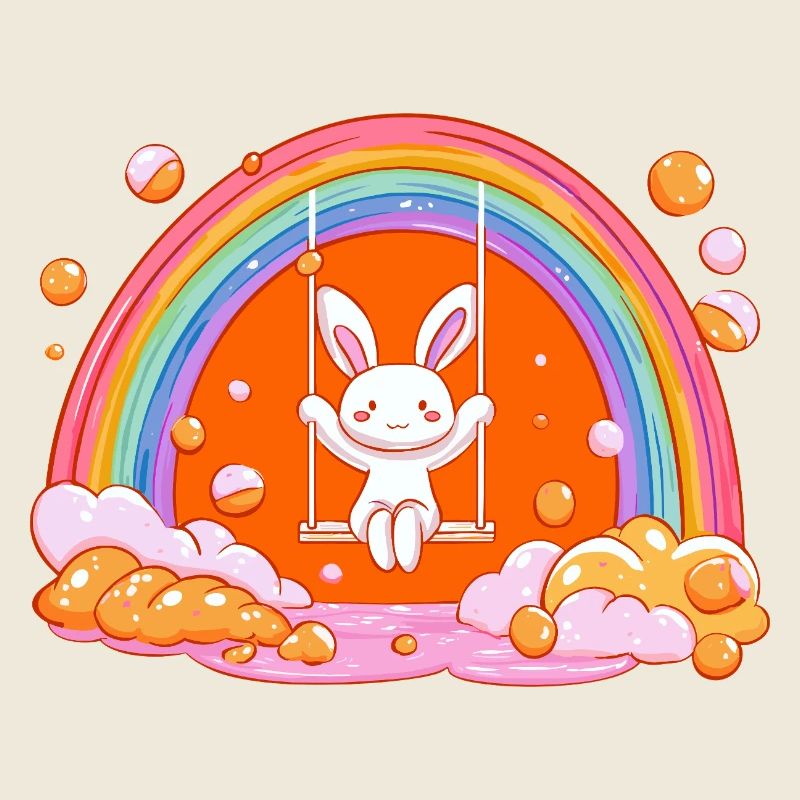 Cuddly Bunny Rainbow Swing