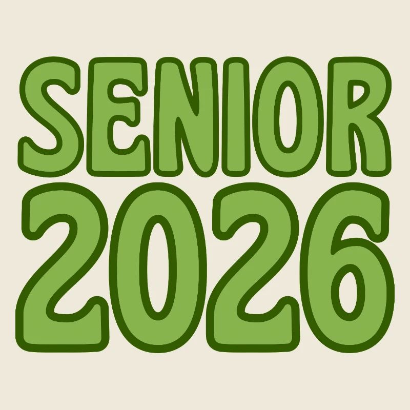 Senior 2026 Green Retro Text Art