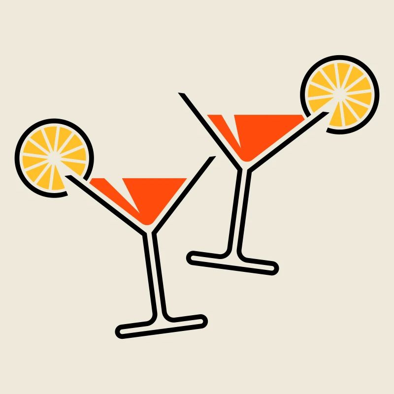 2 Cocktailgläser / Cocktail / Martini + (Orange)