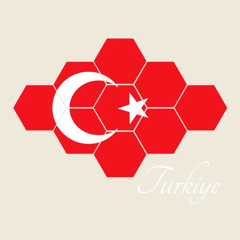 Art hexagonal du drapeau turc