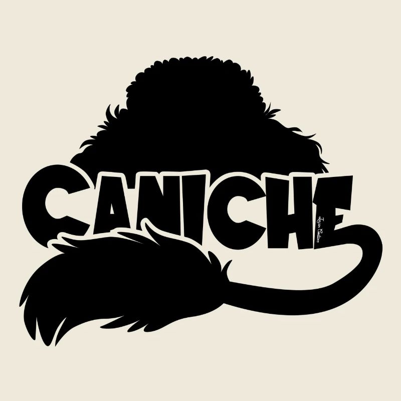 Silhouette Caniche - Noir