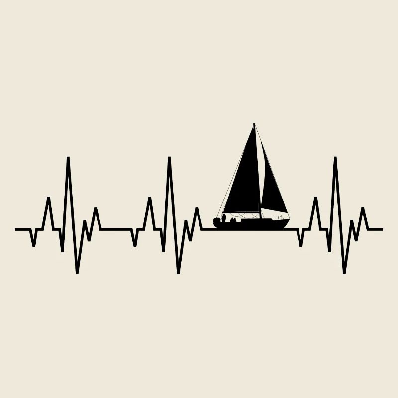 Heartbeat ECG sailing sailboat sailing ship
