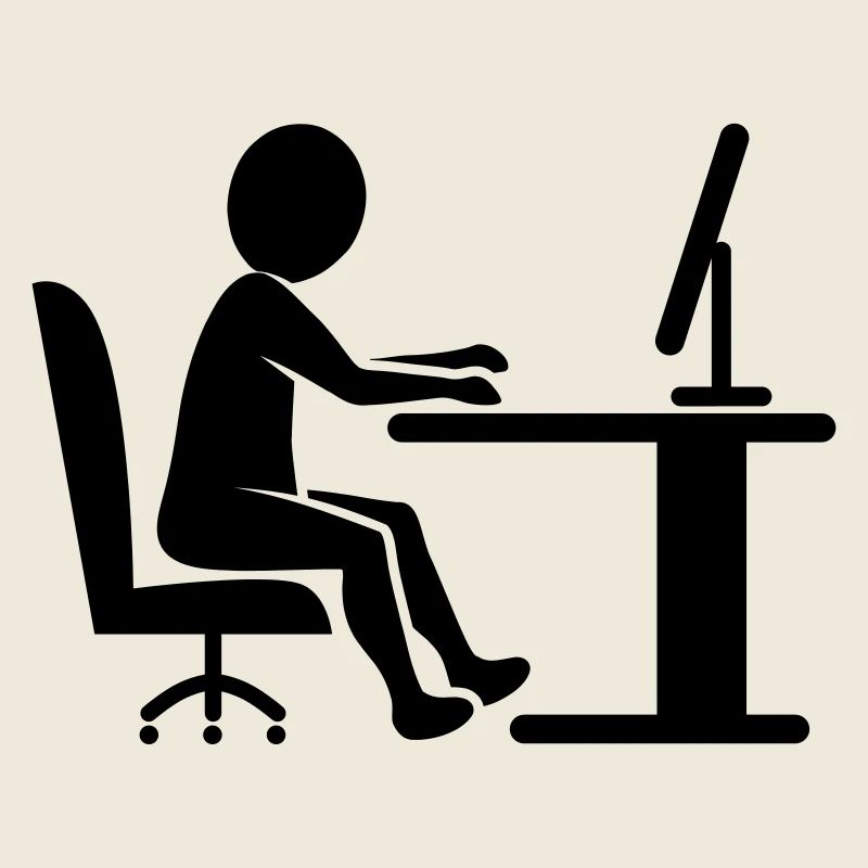 Icon desk work / black and white