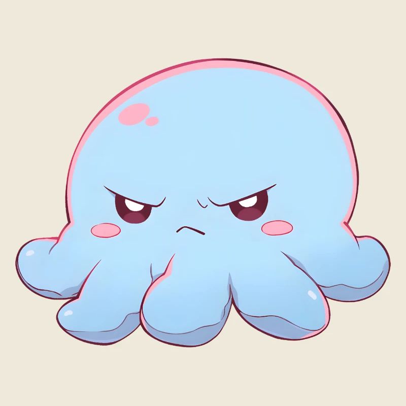 Blue grumpy octopus