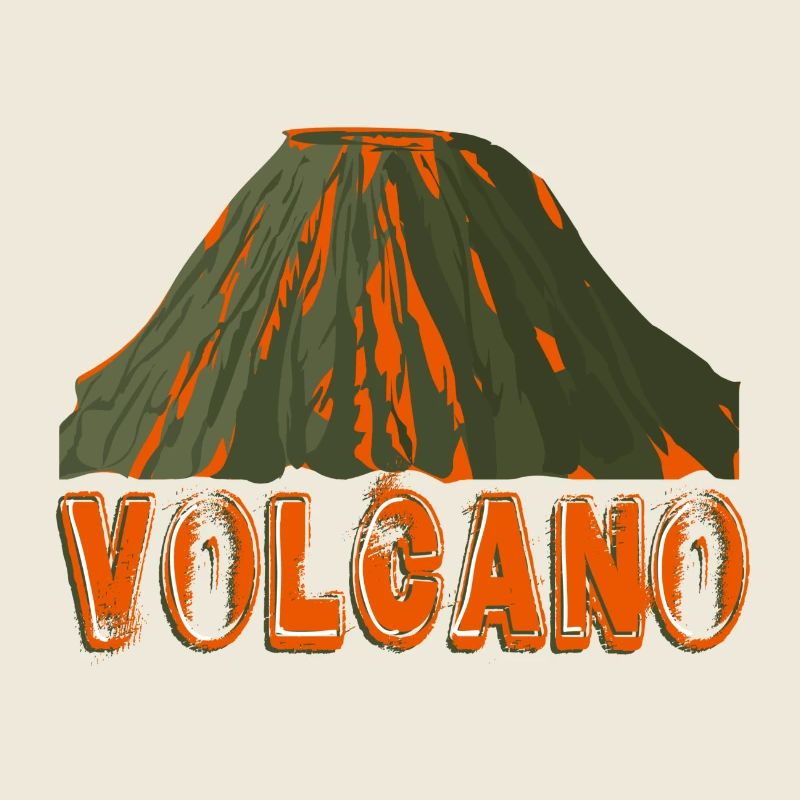 volcano mit Schrift