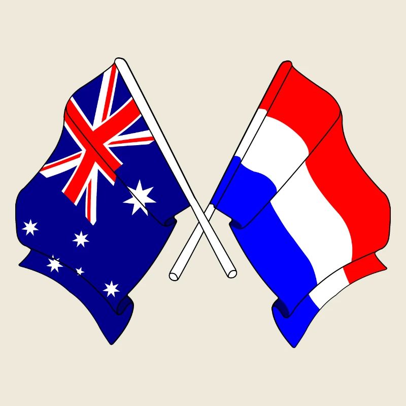 Flagge Australiens und Flagge der Niederlande