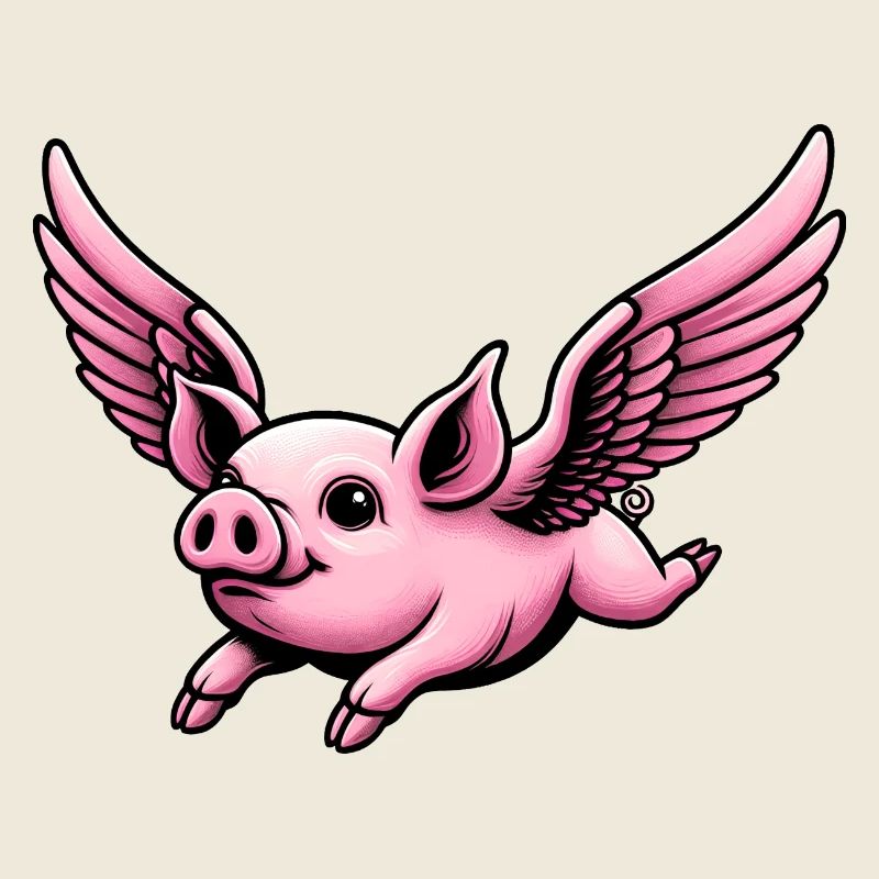 Flying Pig Funny Animals
