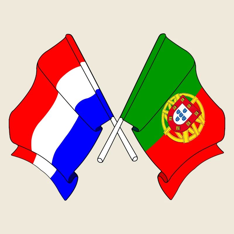 Drapeau des Pays-Bas et drapeau du Portugal