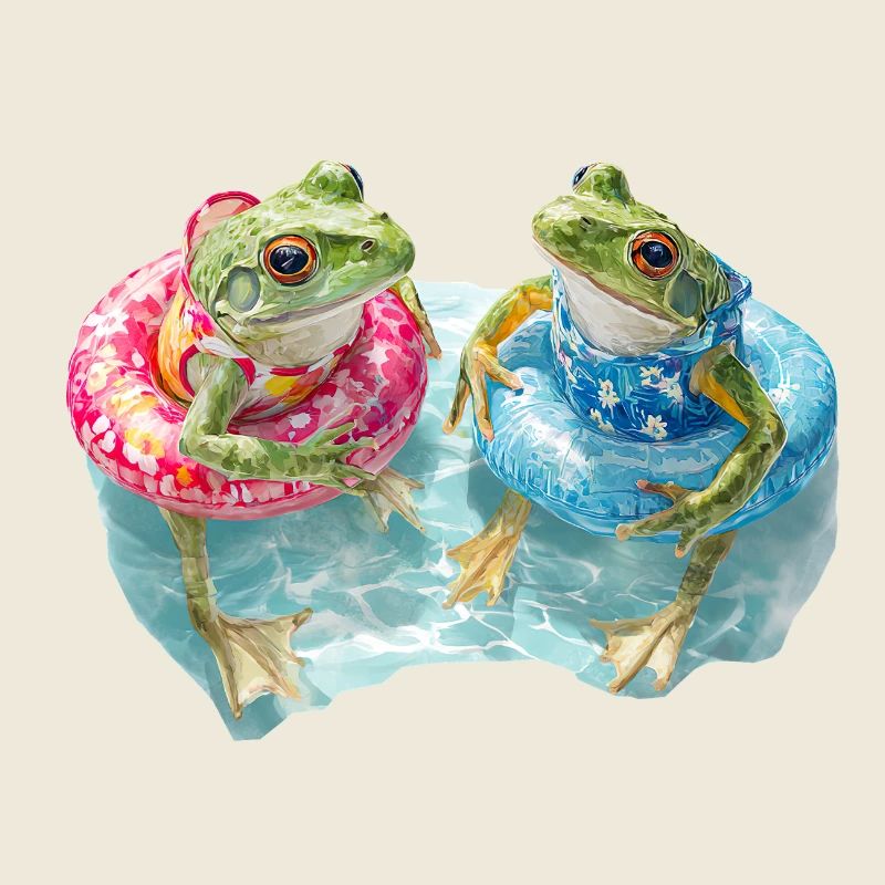 Two frogs in the swimming ring
