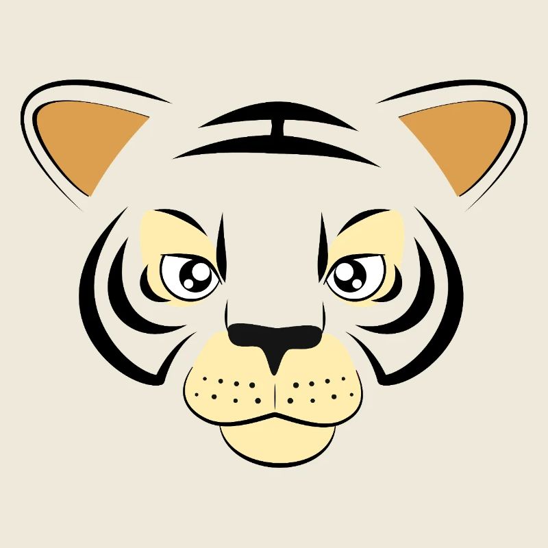 Cool Tiger Face Graphic Big Cat Wildlife Art