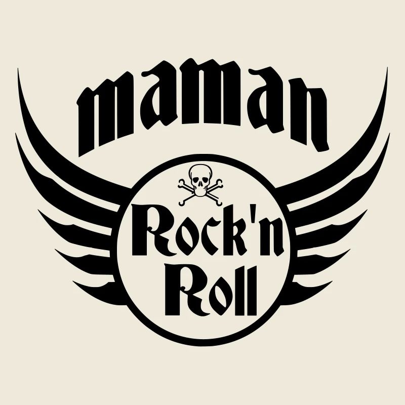 Maman Rock and Roll Crâne Ailes