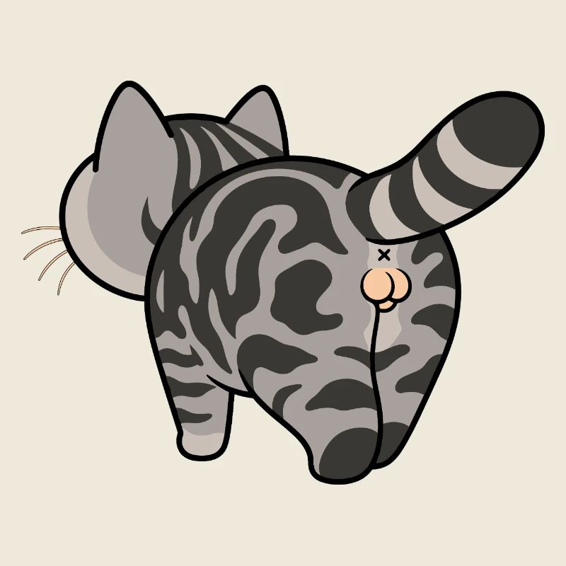 Grau getigerte Cartoonkatze