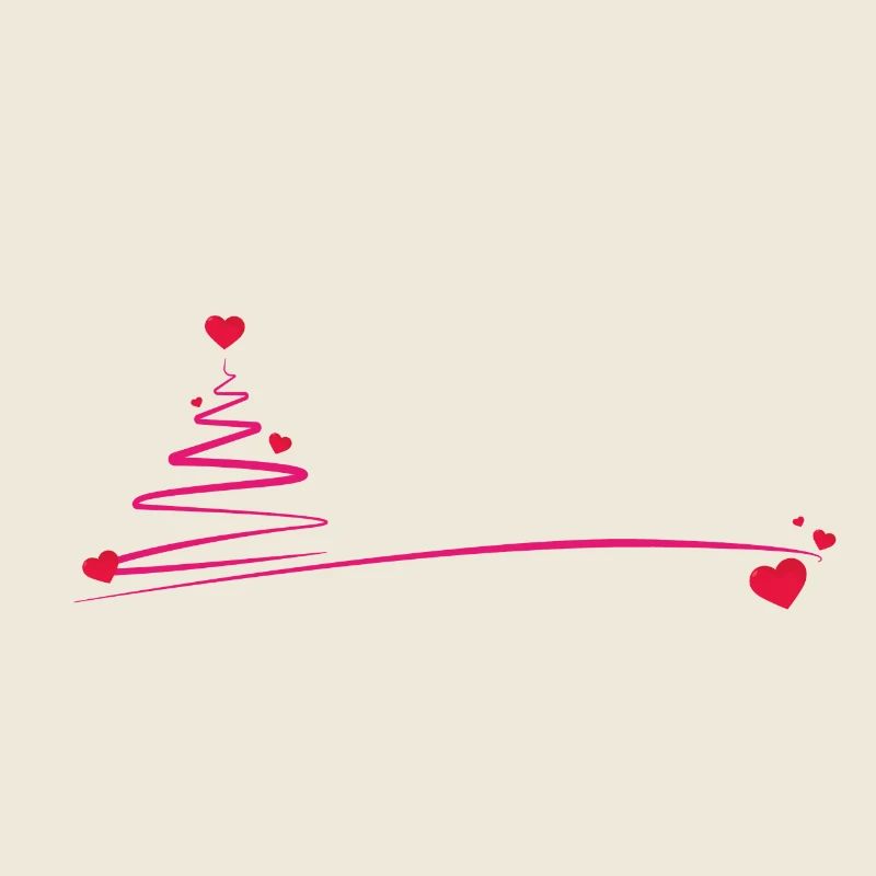 Christmas tree with hearts