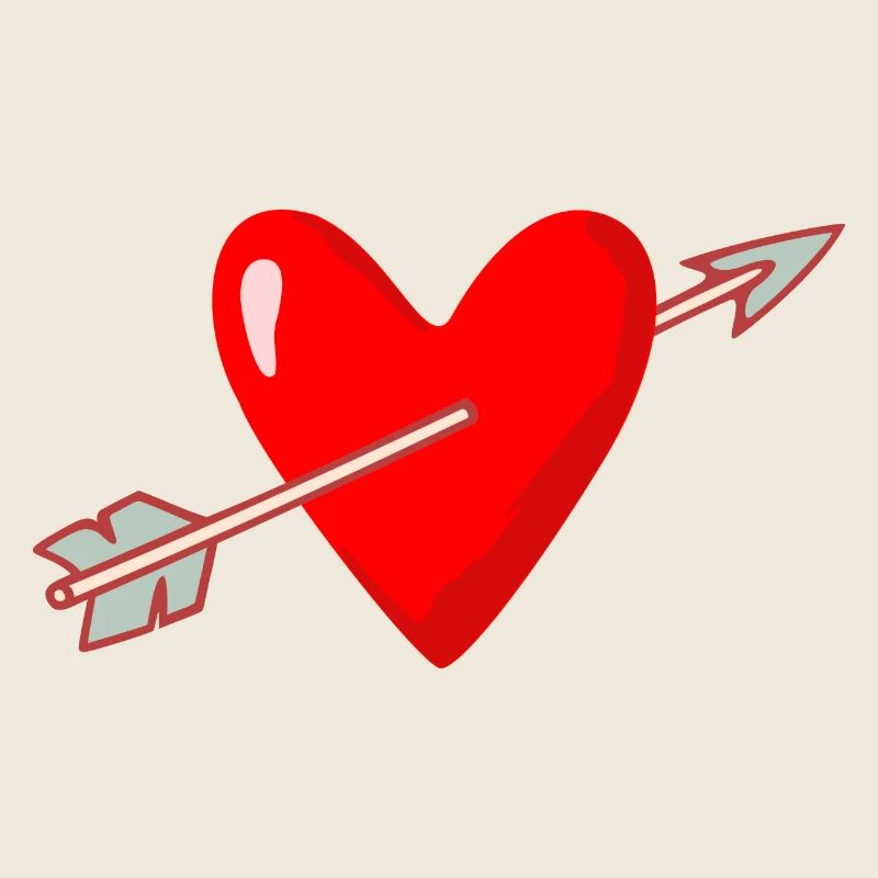 Coeur avec le mariage le jour de la Saint-Valentin Flèche