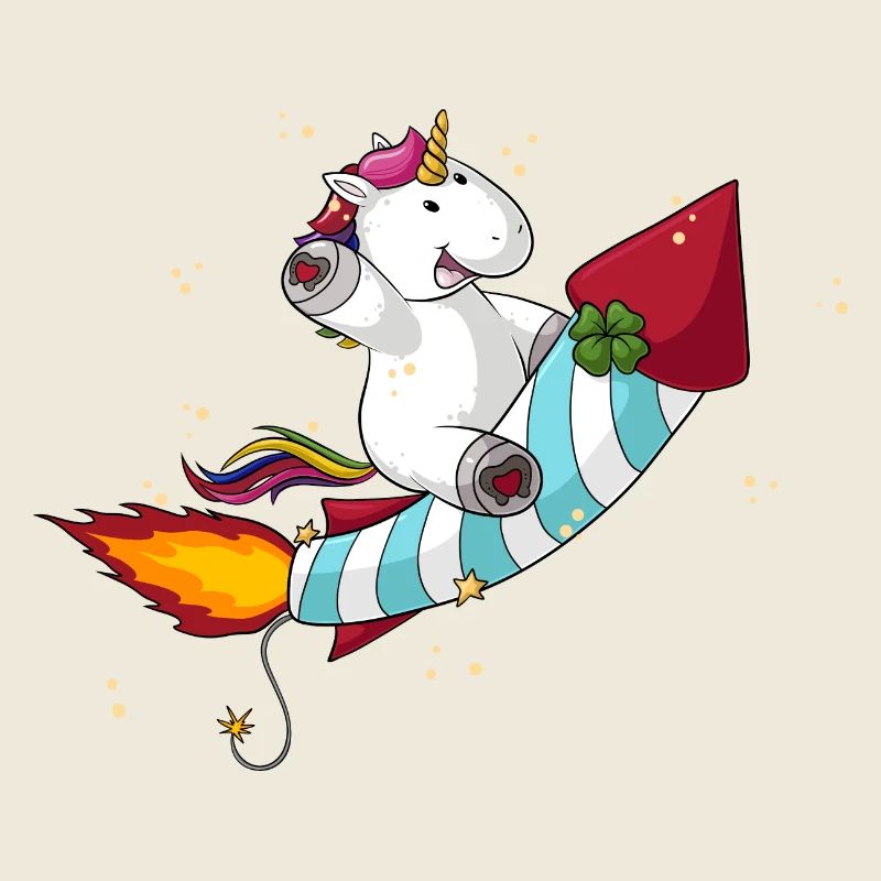 Comic Rocket Unicorn