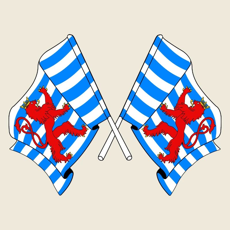 Two flags Luxembourg Belgium