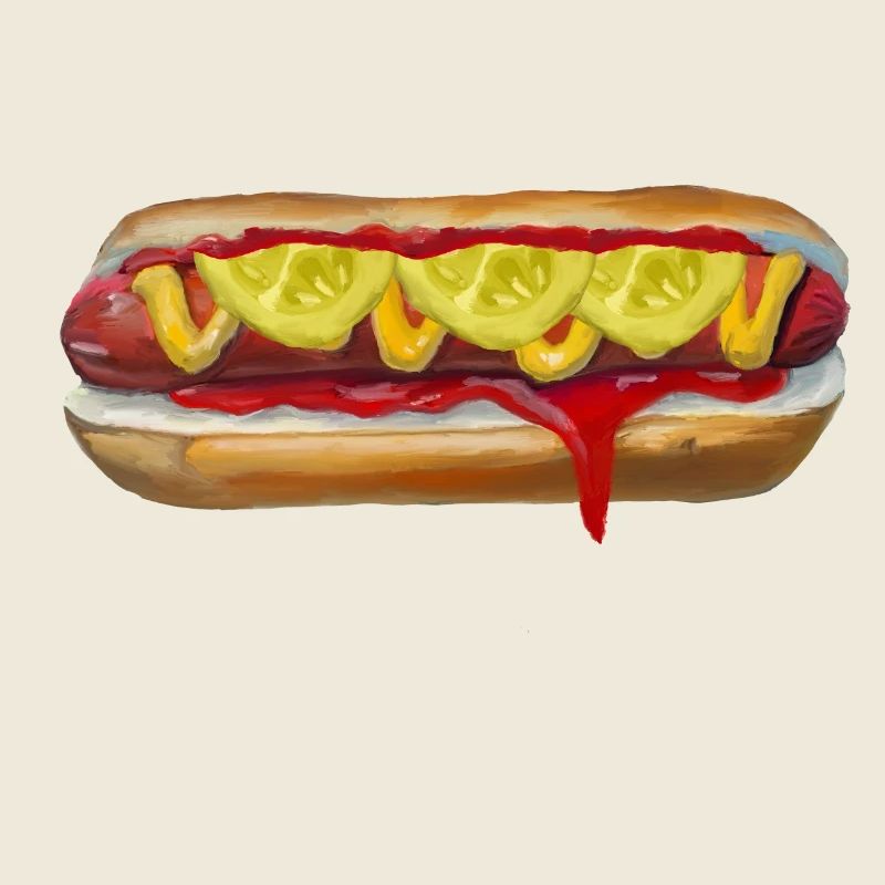 Farbexplosiver Hotdog Malerei