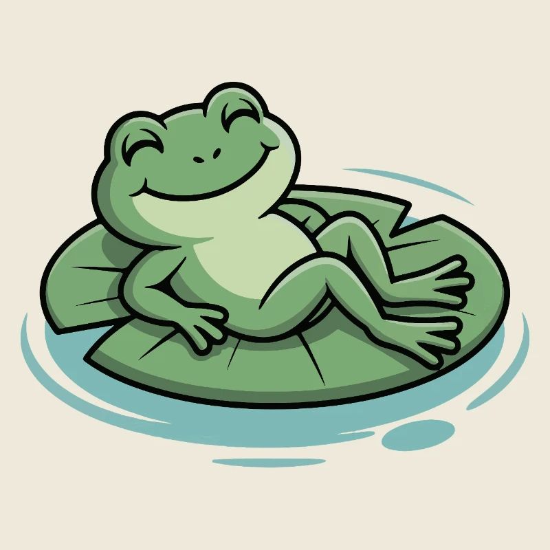 Lounge frog on lily pad