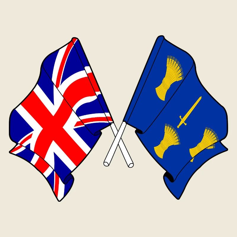 Drapeaux du Cheshire et de la Grande-Bretagne