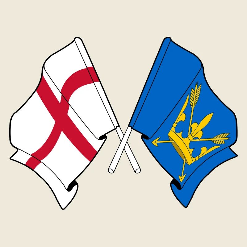Drapeaux croisés du Suffolk et de l’Angleterre