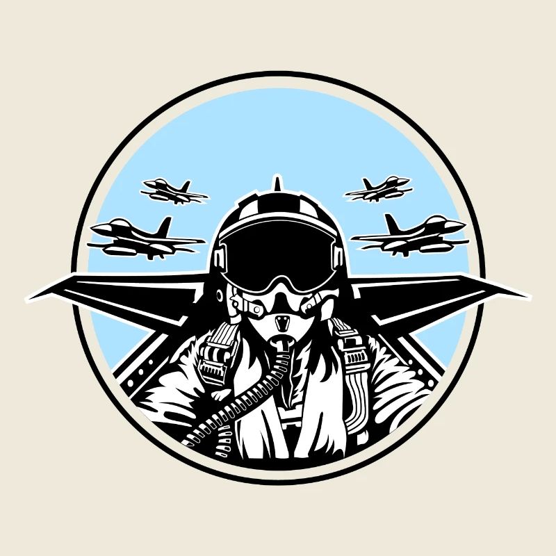 Jet Pilot / Fighter Pilot 01_white Black