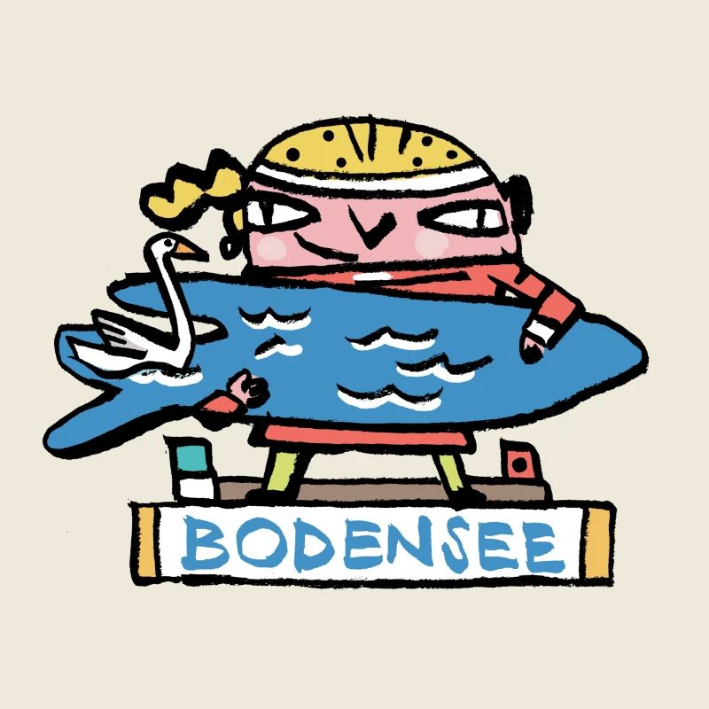 Bodensee Surfer Cartoon