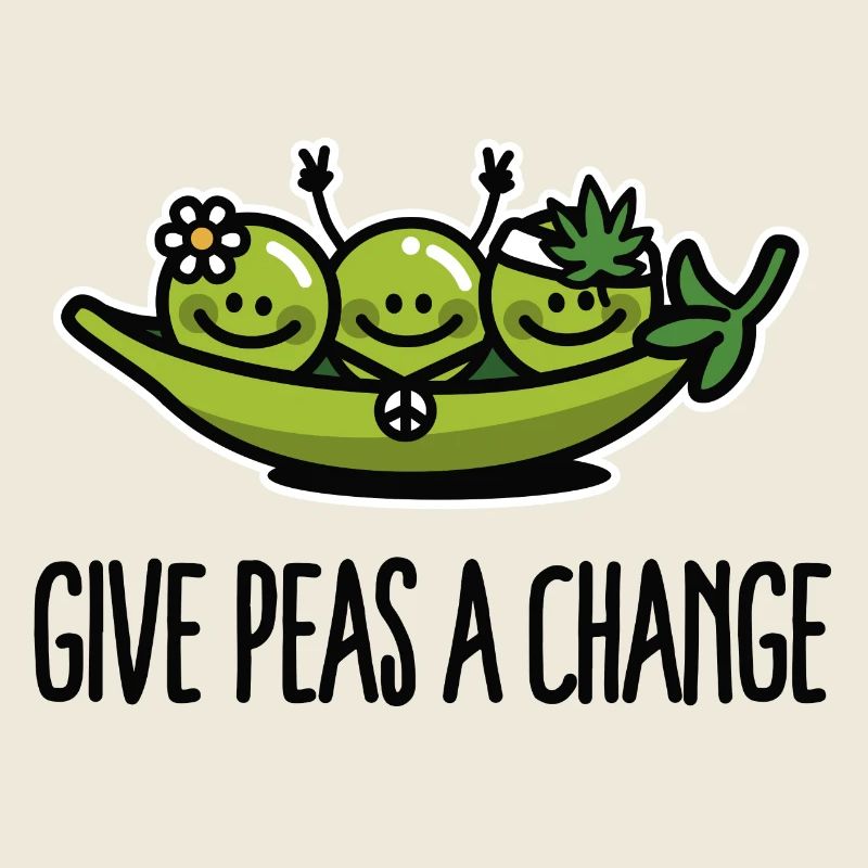 Give peas / peace a change hippies