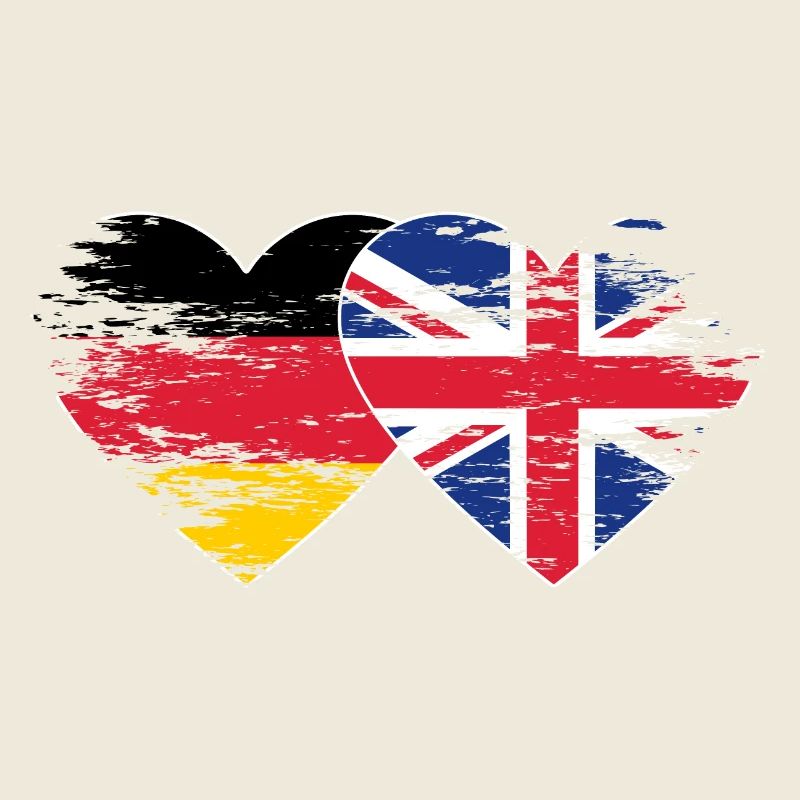 Deutschland Großbritannien Flagge used Herz