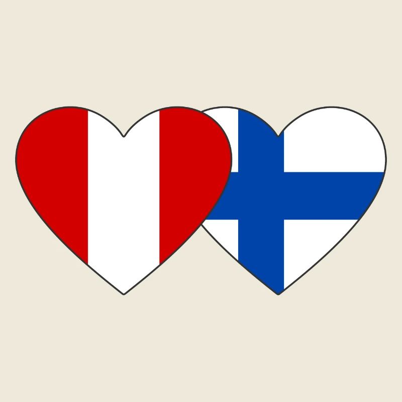 Pérou Finlande Drapeau du cœur