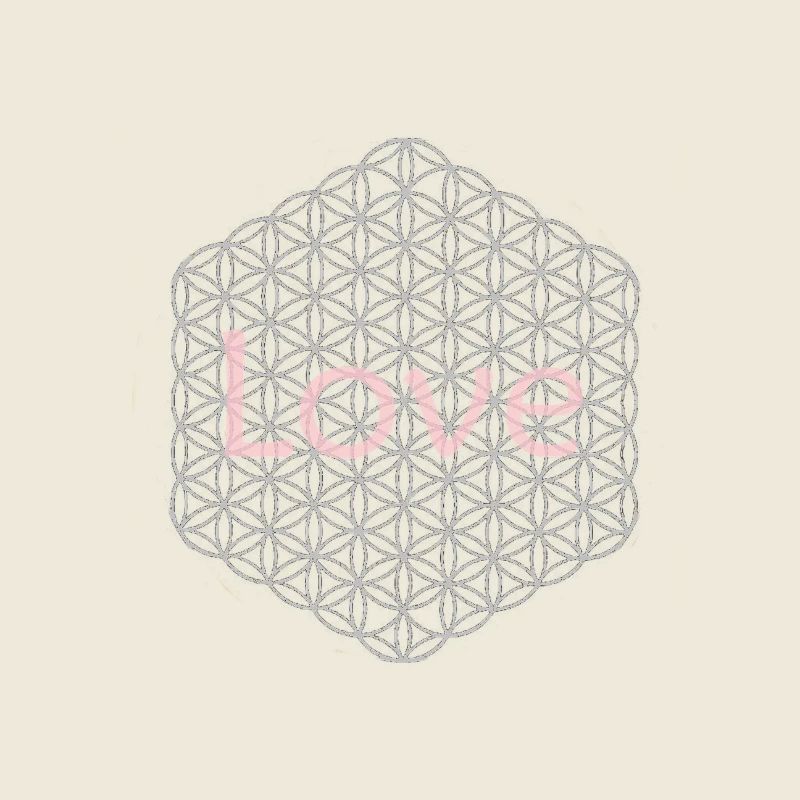 Blume des Lebens - 5. Dimension - silber - love