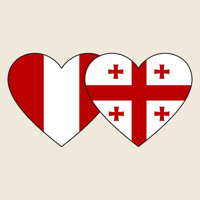 Pérou Géorgie Drapeau du cœur