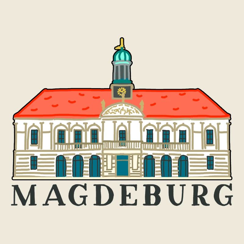 Magdeburg, Old Town Hall, Germany Drawing