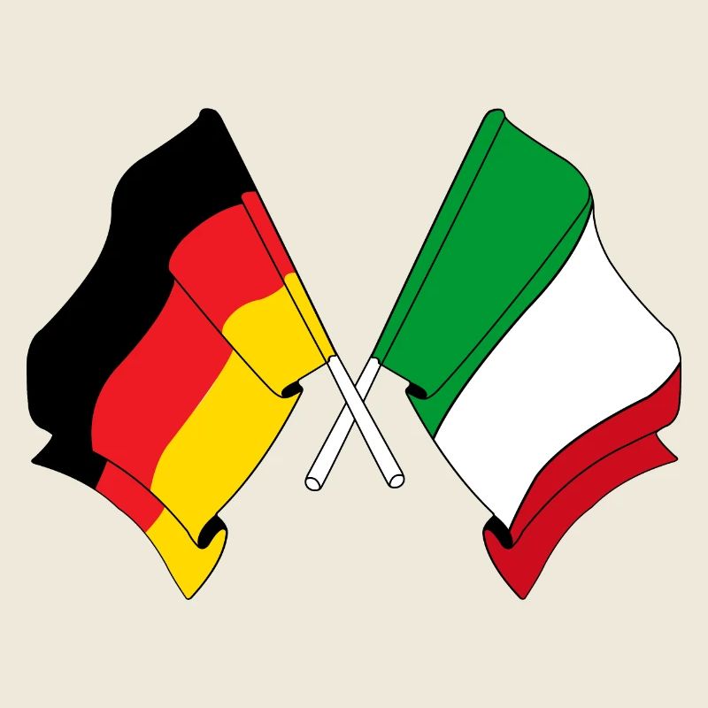 Drapeau de l’Allemagne et drapeau de l’Italie