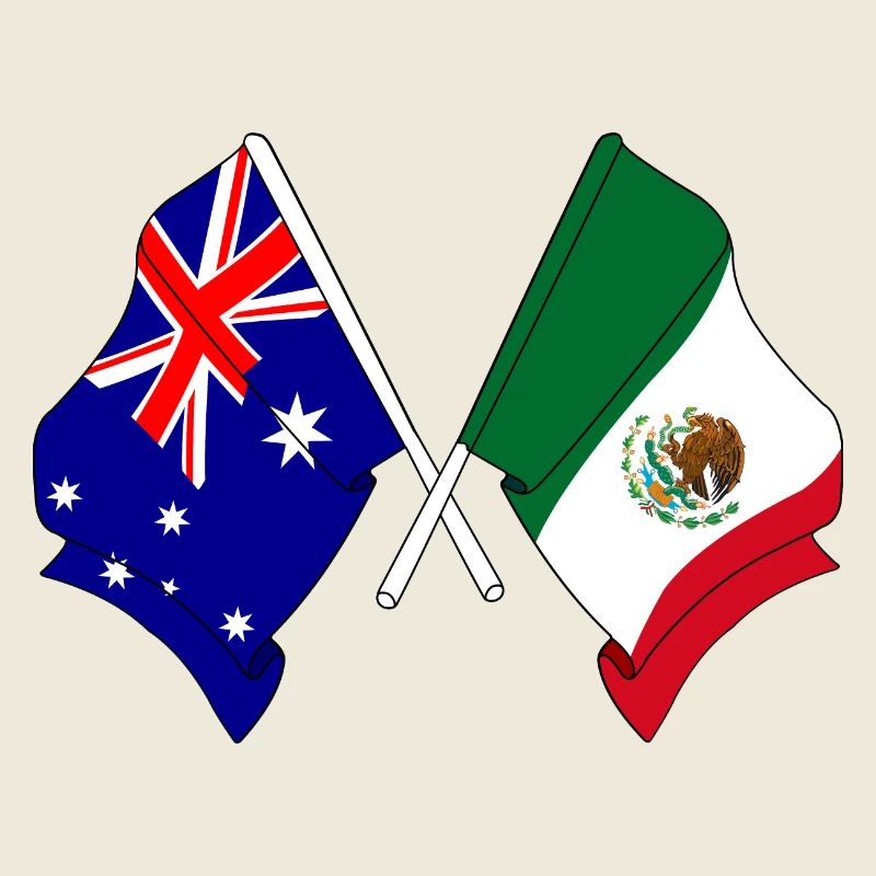 Drapeau de l’Australie et du Mexique croisé