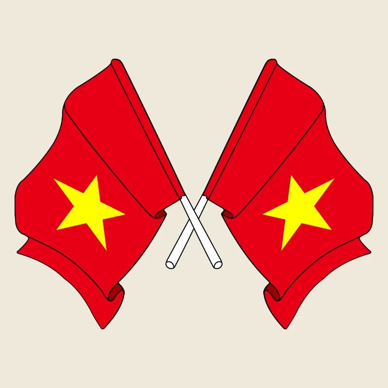 Zwei Flaggen durchquerten Vietnam